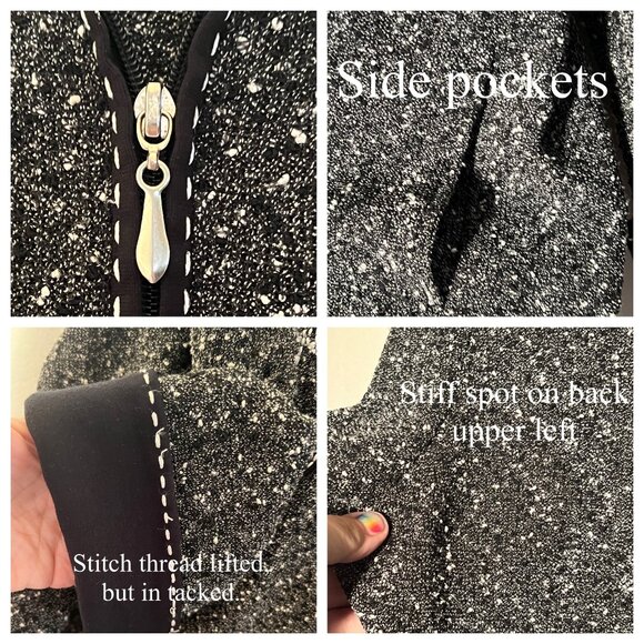 T & Company Jackets & Coats 2X Textured Zip Front Floral Embroidery Stretch - Picture 16 of 16